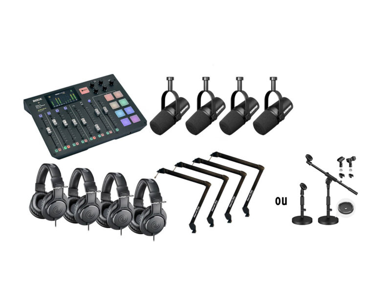 .PACK DELUXE : KIT STUDIO PODCAST 4 PERSONNES